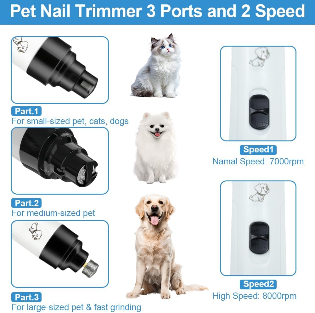 2026 New Dog Nail Clippers Silent, Quiet Dog Nail Grinder, Painless Paws Grooming & Smoothing, Electric Pet Nail Trimmer for Cats and Other Animals, Ideal for Sensitive Dogs of All Breeds & Sizes