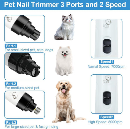 2026 New Dog Nail Clippers Silent, Quiet Dog Nail Grinder, Painless Paws Grooming & Smoothing, Electric Pet Nail Trimmer for Cats and Other Animals, Ideal for Sensitive Dogs of All Breeds & Sizes