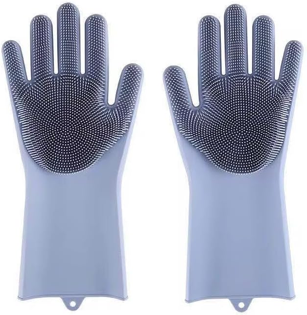 PETLUXE, Pet Grooming Gloves for Dogs & Cats, Silicone Deshedding Brush, Gentle Fur Remover, Bathing & Massage Gloves. 3 Colors Variation (Green)