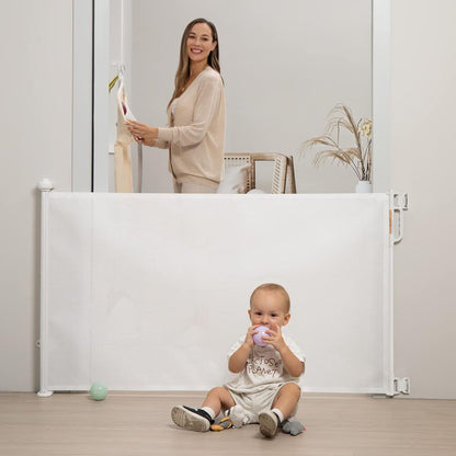 Momcozy Retractable Baby Gate, Mesh Baby Gate or Mesh Dog Gate, 33" Tall,Extends up to 71" Wide, Child Safety Gate for Doorways, Stairs, Hallways, Indoor/Outdoor