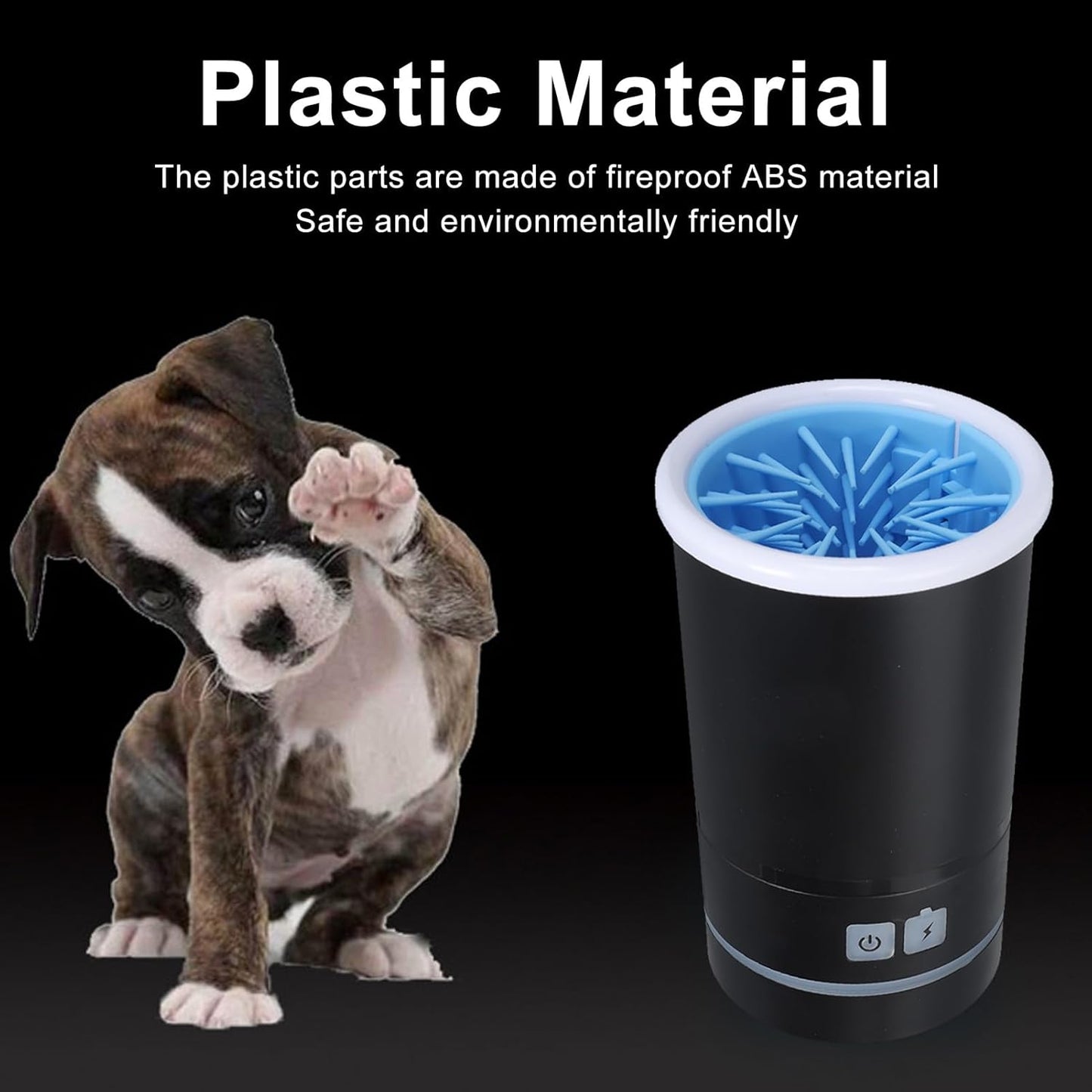 Automatic Dog Cleaner, Soft Electric Washer USB Rechargeable Portable Cleaner Cup, Dog Foot Cleaning Machine for Small to Medium Dogs Cats (White Blue)