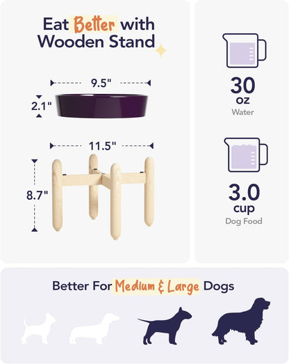 LE TAUCI Dog Bowls Slow Feeder Ceramic, 1.5 Cup Slow Feeding Bowl for Small and Medium Breed, Puzzle Dog Food Bowl for Fast Eater, Maze Purple