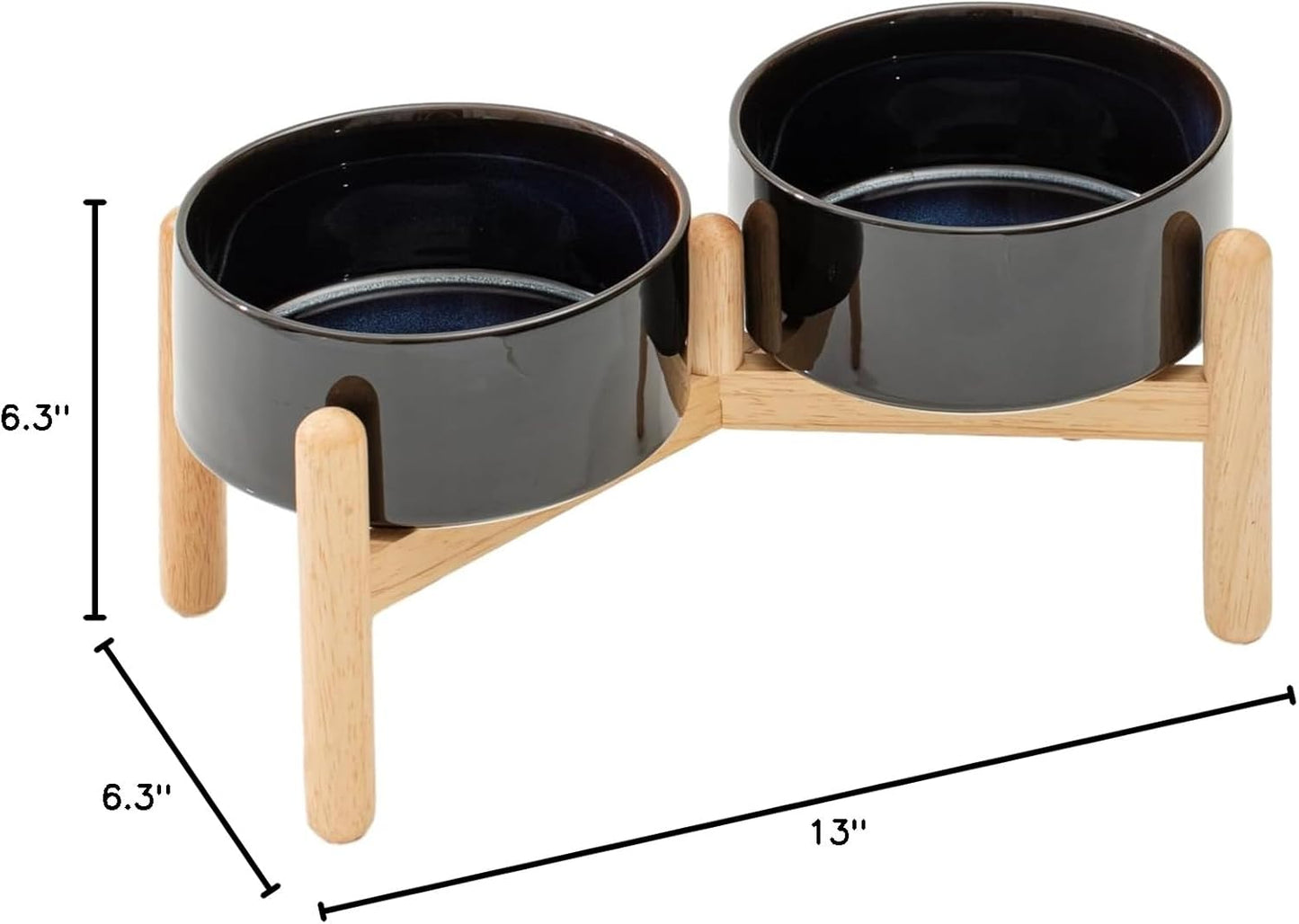 Havniva 8.3inch Ceramic Raised Dog Bowl with Stand, Elevated Dog Bowls for Large Breed Dog Food and Water Bowl Non-Slip Dog Dish Large Capacity Feeding Pet Water Bowl
