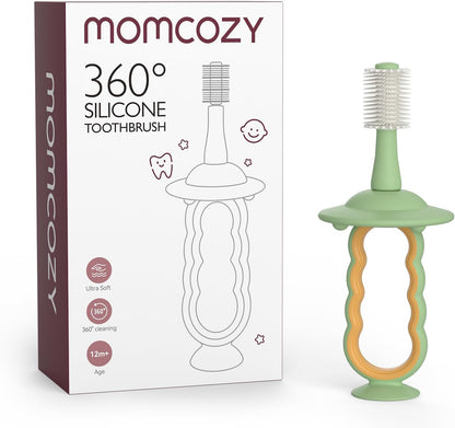 Momcozy Silicone Finger Toothbrush for Baby, Baby Finger Toothbrush for Training Teething, Infant Oral Cleaner, 2 Pcs Silicone Toothbrush