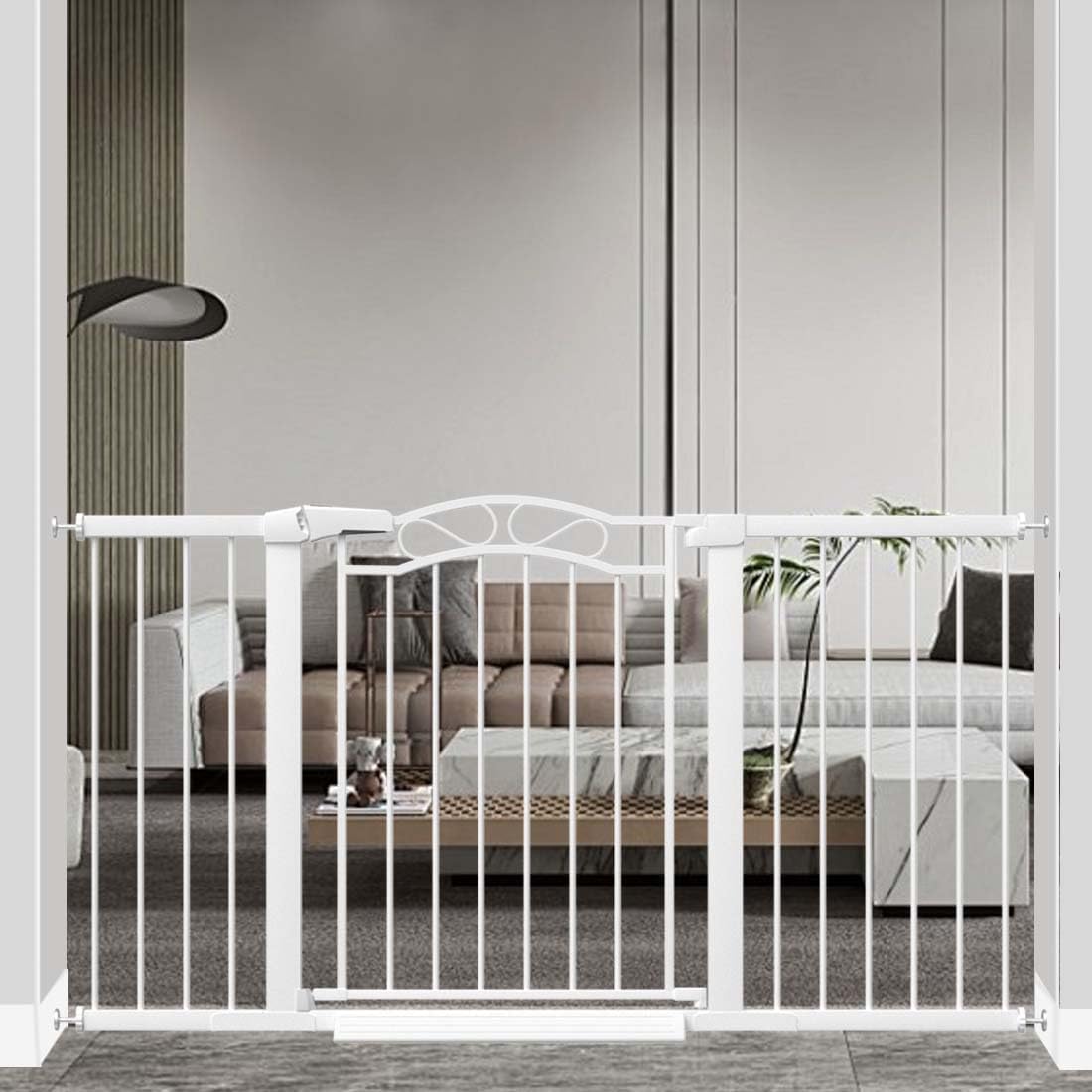 Fairy Baby 68.1"-70.8" Extra Wide Press Mounted Baby Gate Indoor for Kids Or Pets Walk Thru No Drill Long Dog Gates for The House Doorway Child Safety Gate