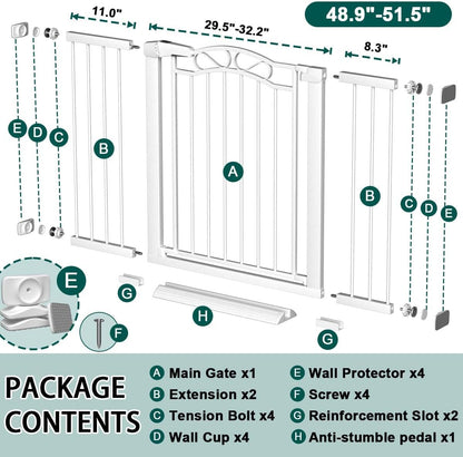 Fairy Baby 68.1"-70.8" Extra Wide Press Mounted Baby Gate Indoor for Kids Or Pets Walk Thru No Drill Long Dog Gates for The House Doorway Child Safety Gate