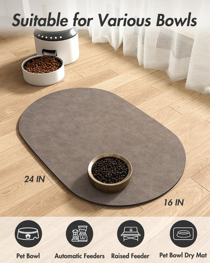 Absorbent Dog Food Mat-Cat Dog Mat for Food and Water Bowl, Quick Dry Pet Food Mat, No Stains Dog Feeding mat, Dog Accessories Pet Supplies Mat-Dog Water Bowl Mat for Messy Drinkers