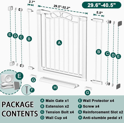 Fairy Baby 68.1"-70.8" Extra Wide Press Mounted Baby Gate Indoor for Kids Or Pets Walk Thru No Drill Long Dog Gates for The House Doorway Child Safety Gate