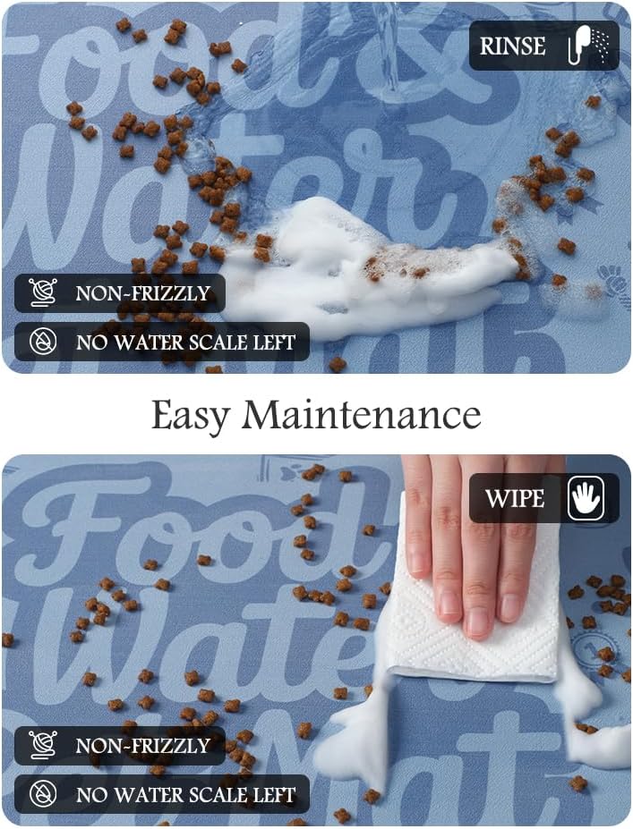 PADOOR Pet Feeding Mat-Absorbent Dog Mat for Food and Water Bowl-No Stains Easy Clean Dog Food Mat-Quick Dry Water Dispenser-Puppy Supplies Accessories