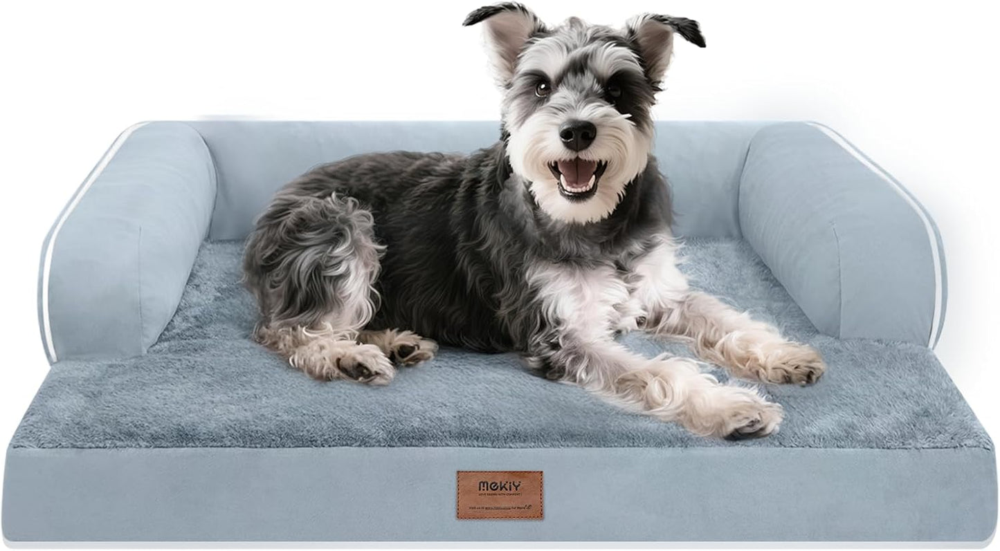 Large Dog Bed Orthopedic Washable - Beds Bolster - Medium XL XLarge Big Dogs - Memory Foam Couch Sofa - Waterproof with Removable Cover