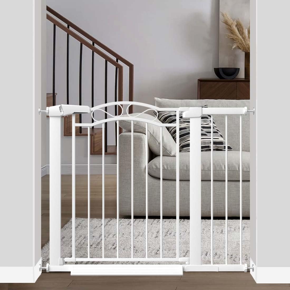 Fairy Baby 68.1"-70.8" Extra Wide Press Mounted Baby Gate Indoor for Kids Or Pets Walk Thru No Drill Long Dog Gates for The House Doorway Child Safety Gate
