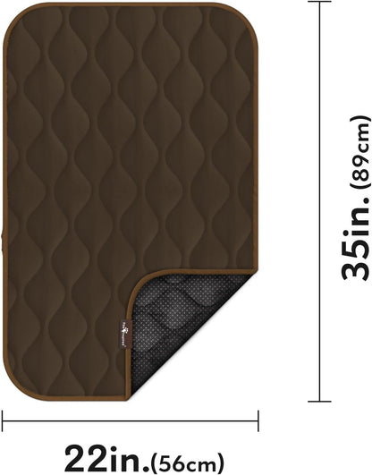 Paw Inspired Washable Padded Crate Mats for Dogs | 29” x 18” Pad, Fits 30-inch Kennels | Leakproof, Waterproof Bottom, Plush Pet Beds (Gray)