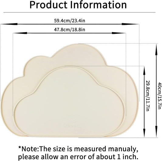 Ptlom Silicone Pet Placemat for Dogs and Cats, Non-Slip Waterproof Dog Feeding Bowl Mats for Food and Water, Small Medium Large Pet Puppy Tray Mat Prevent Residues from Spilling onto The Floor, Beige