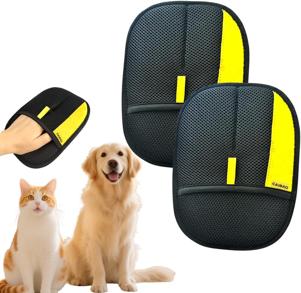 Electrostatic Pet Hair Removal Gloves: Quick Wiping - Reusable & Washable for Sofa Clothing Pet Beds Effortless Cats & Dogs Hair Remover for Busy Pet Owners (1pcs-Black)