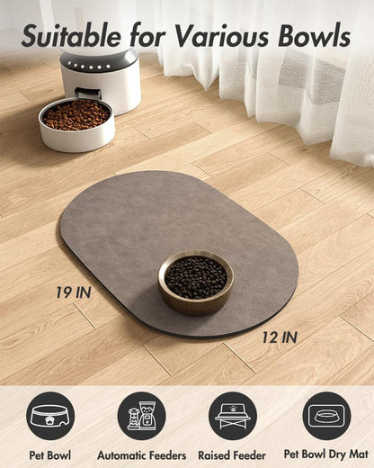Absorbent Dog Food Mat-Cat Dog Mat for Food and Water Bowl, Quick Dry Pet Food Mat, No Stains Dog Feeding mat, Dog Accessories Pet Supplies Mat-Dog Water Bowl Mat for Messy Drinkers