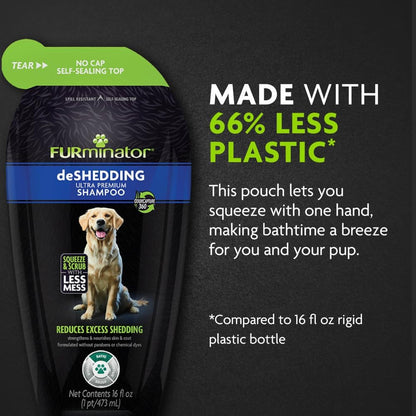 FURminator Ultra Premium deShedding Shampoo for Dogs Helps Reduce Excess Shedding, 16 oz