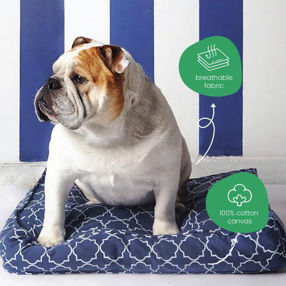 Molly Mutt Medium to Large Dog Bed Cover- Forever Young Print - Measures 27”X36”X5’’ - 100% Cotton - Durable - Breathable - Sustainable - Machine Washable Dog Bed Cover (Dd82b)