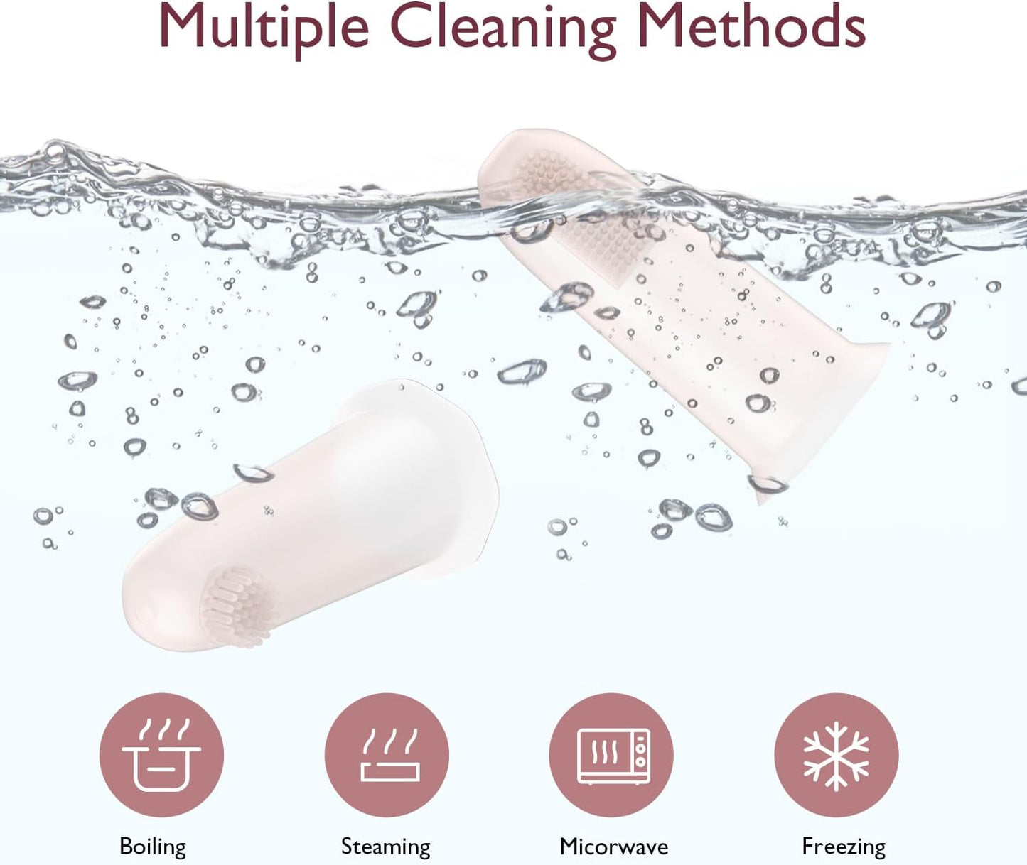 Momcozy Silicone Finger Toothbrush for Baby, Baby Finger Toothbrush for Training Teething, Infant Oral Cleaner, 2 Pcs Silicone Toothbrush