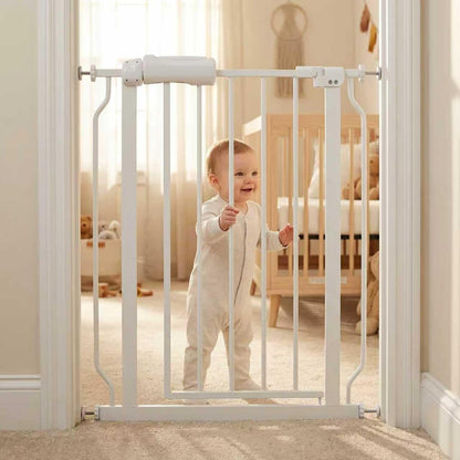 Extra Wide Baby Gate Tension Indoor Safety Gates Black Metal Large Pressure Mounted Pet Gate Walk Through Long Safety Dog Gate for The House Doorways Stairs (62.2"-66.93"/158-170CM, Black)