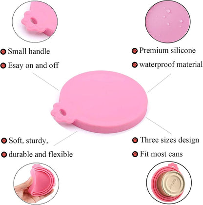 Food Can Lids, 4 Pcs Silicone Pet Food Can Covers for Dog & Cat Food, One Tin Cap Fit Most Standard Size Dog Cat Food Canned（Multicolor）…