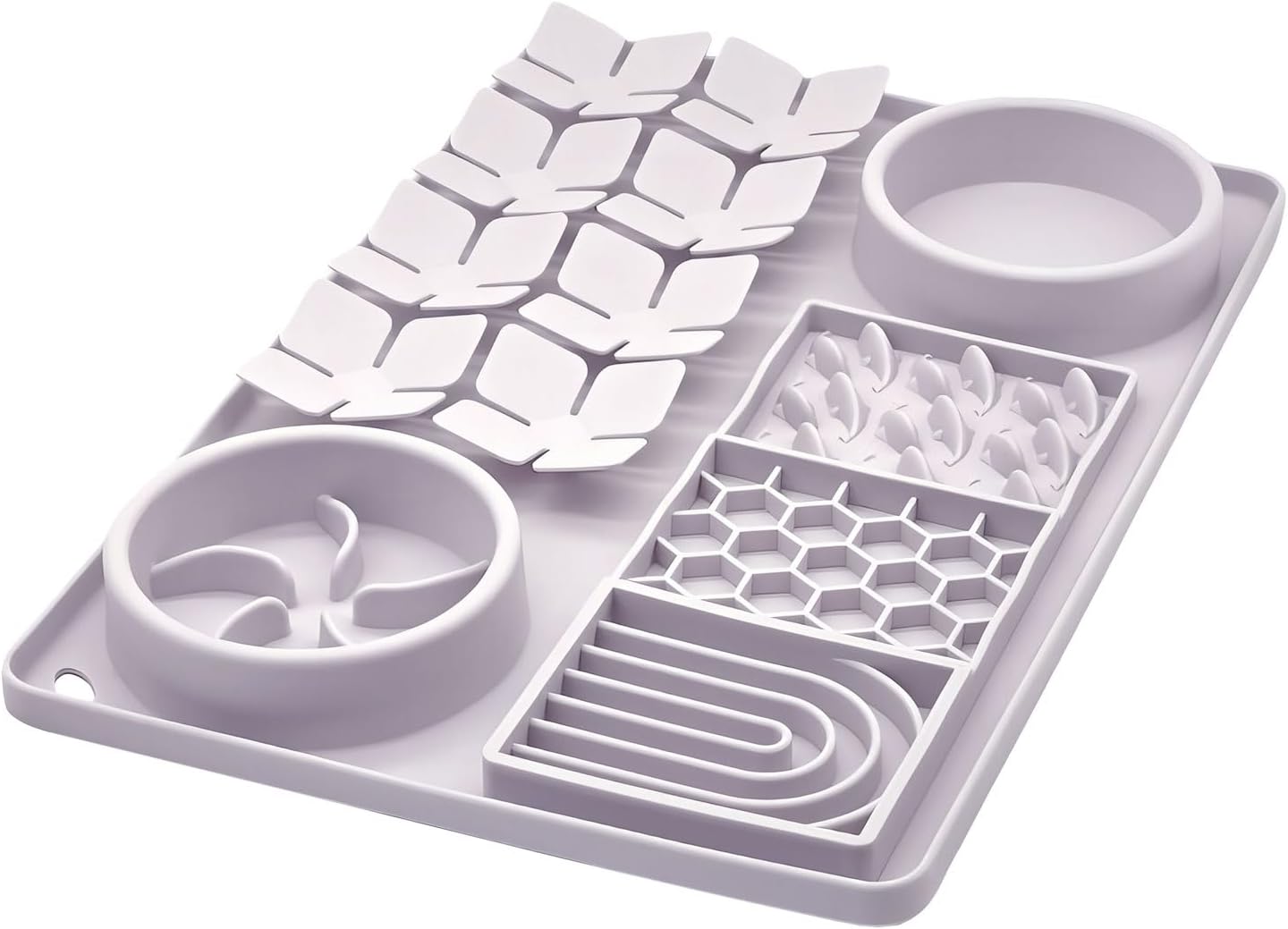 Slow Feeder Bowl, Silicone Lick Mat with Suction Cups for Dog Cat, Snuffle Mat for Pet Smell Training, Puzzle Toys for Bored Puppy, Interactive Sniff Mat for Slow Eating and Keep Busy, Green
