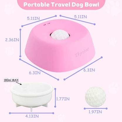 Yipetor Slow Feeder Dog Bowls for Liquid Treat, 【Enrichment Ball-Roll】 Bone Broth Dog Lick Bowl, 3/4 Cup Yogurt Pup Lick Toy for Large Medium Small Breeds Dietary Supplement/Post-op Nutrition