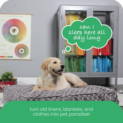 Molly Mutt Medium to Large Dog Bed Cover- Forever Young Print - Measures 27”X36”X5’’ - 100% Cotton - Durable - Breathable - Sustainable - Machine Washable Dog Bed Cover (Dd82b)