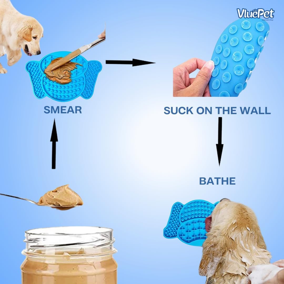 VALUEPET | Dog Lick Mat - Silicone Lick Mat for Anxiety Relief - Slow Feeder Licking Pad for Butter, Yogurt, & Peanut - Suitable for Dog Training, Boredom Reducer, Bathing & Grooming - Paw - 6.6 Inch
