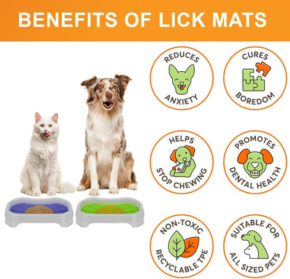 Neater Pets Neat-LIK Dog Lick Mat w/Mess-Proof Tray, Lick Mat for Dogs, Cats, Puppy, Reduces Anxiety & Boredom, Peanut Butter Slow Feeder, Interactive Treat Licking Pad (Green/Vanilla Bean)