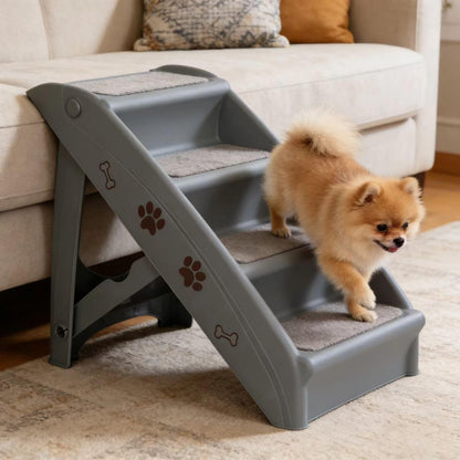 ZENY Folding Dog Stairs, Portable Indoor/Outdoor Pet Steps for Bed, Couch, Car, Pet Stairs for Small Pet Dog/Cat