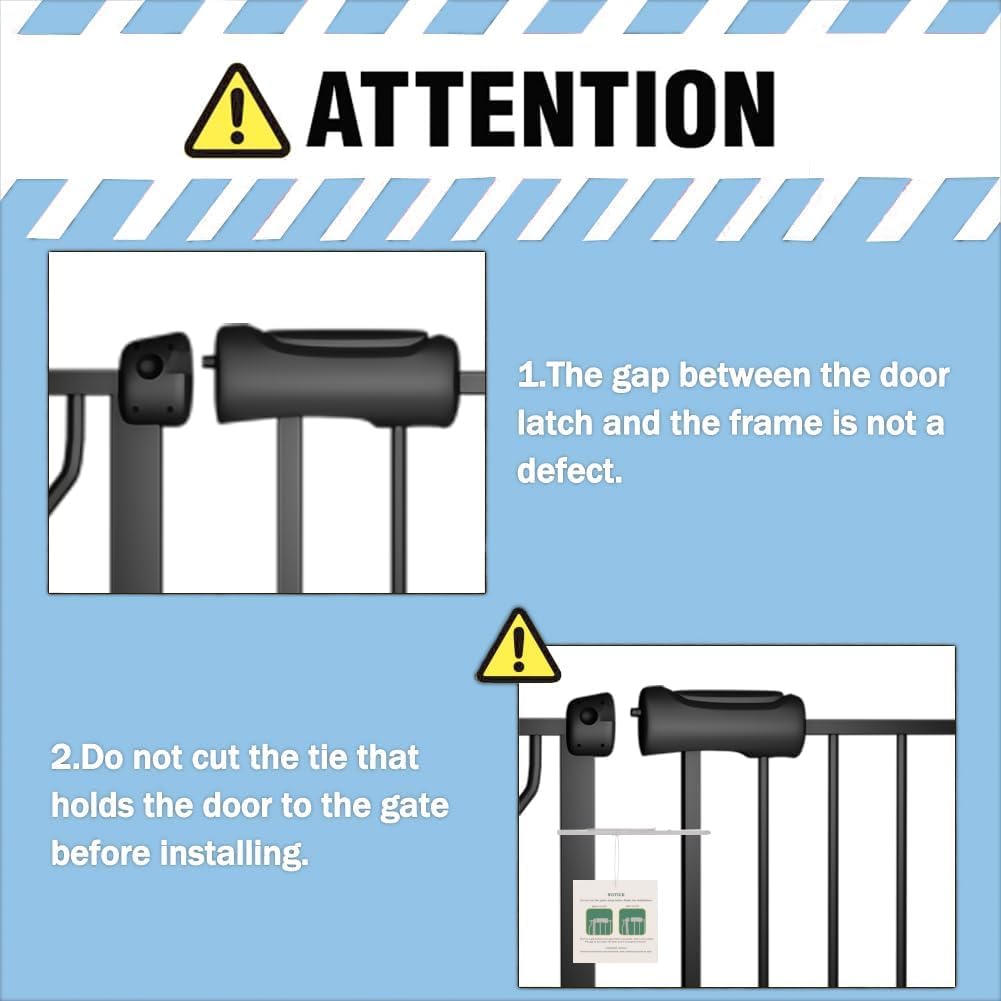 ALLAIBB Extra Wide Pressure Mount Baby Gate Auto Close Metal Child Dog Pet Safety Gates with Walk Through for Stairs,Doorways,Kitchen and Living Room (62.02-66.93"/158-170cm)