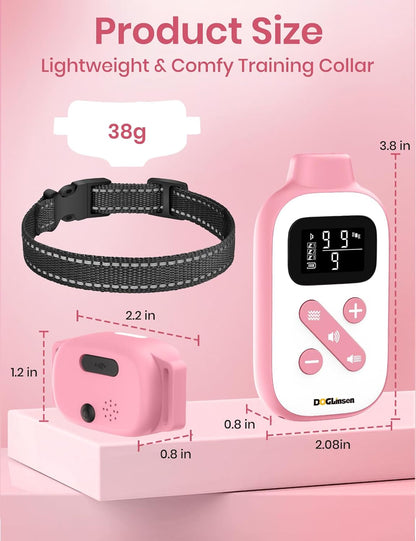 No Shock Dog Training Collar, Vibrating Dog Collar with Remote 2800Ft, Vibration Collar for Small Medium Large Dogs - No Prongs (Black)