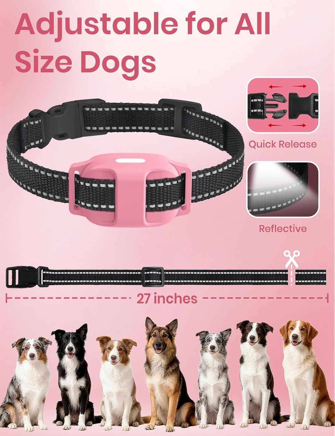 No Shock Dog Training Collar, Vibrating Dog Collar with Remote 2800Ft, Vibration Collar for Small Medium Large Dogs - No Prongs (Black)