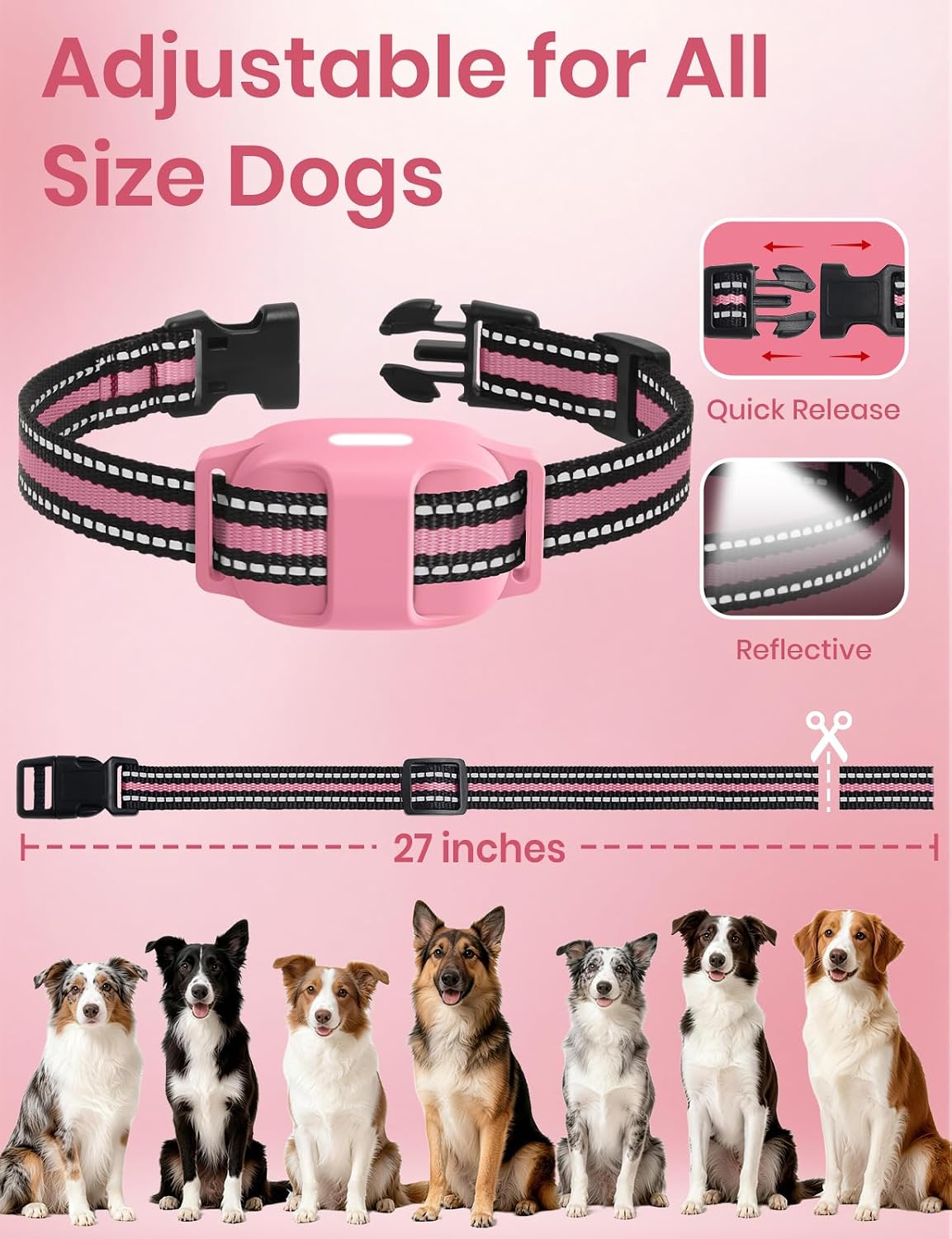 No Shock Dog Training Collar, Vibrating Dog Collar with Remote 2800Ft, Vibration Collar for Small Medium Large Dogs - No Prongs (Black)