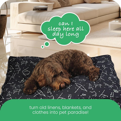 Molly Mutt Medium to Large Dog Bed Cover- Forever Young Print - Measures 27”X36”X5’’ - 100% Cotton - Durable - Breathable - Sustainable - Machine Washable Dog Bed Cover (Dd82b)