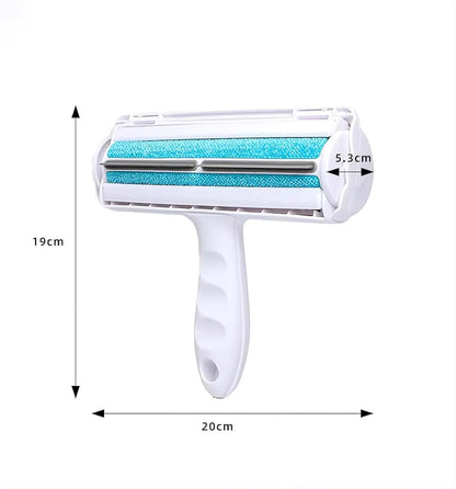 Reusable Pet Hair Remover Roller – Dog & Cat Fur Lint Cleaner for Sofa, Carpet, Bed & Car Seats – No Adhesive Required (White/Grey)