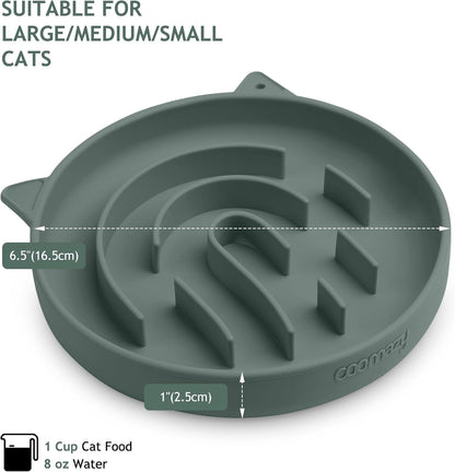 Coomazy Large Silicone Slow Feeder Dog Bowls, Interactive Puzzle Toy for Pets Food Training, Keeps Dogs Busy, Prevents Puppy Overeating (Dark Green, Large: 3.2Cup)