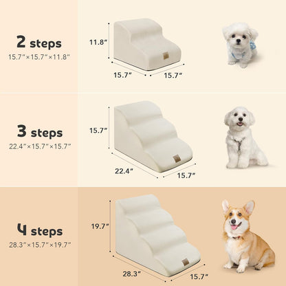 Mestuel 2-Tiers Extended Dog Stairs Steps for Couch Sofa, Dog Stairs for Small Dogs, Pet Stairs Ramp Ladder Friendly to Small Old Joint Injury Dogs Cats,Non-Slip & Washable,Blue