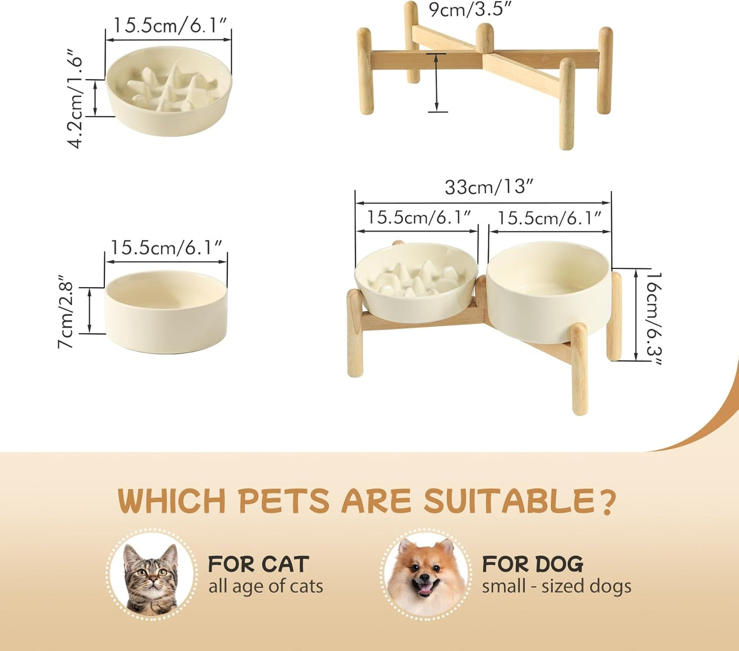 Havniva Ceramic Slow Feeder Dog Bowls, 1.6 Cups Dog Bowl Slow Feeding for Medium Breed, 8.2inch Puzzle Dog Food Bowl Slow Feeder Non-Slip Anti-Gulping and Anti-Choking Reduces Bloating