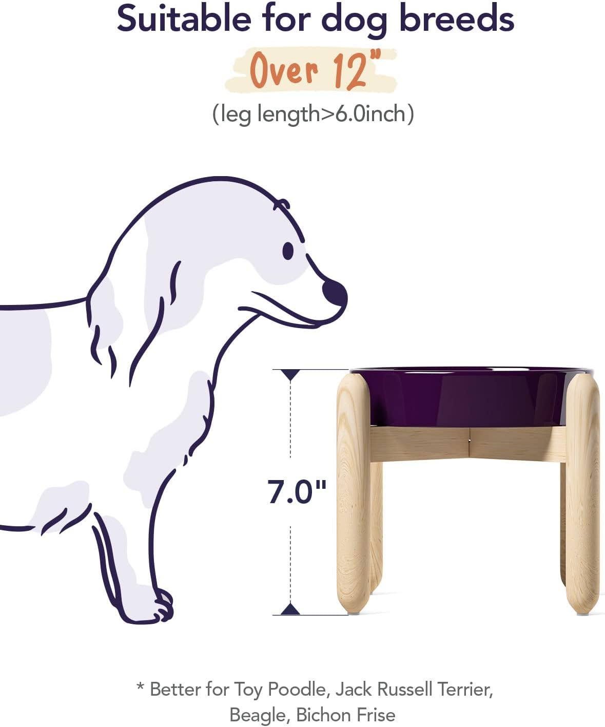 LE TAUCI Dog Bowls Slow Feeder Ceramic, 1.5 Cup Slow Feeding Bowl for Small and Medium Breed, Puzzle Dog Food Bowl for Fast Eater, Maze Purple