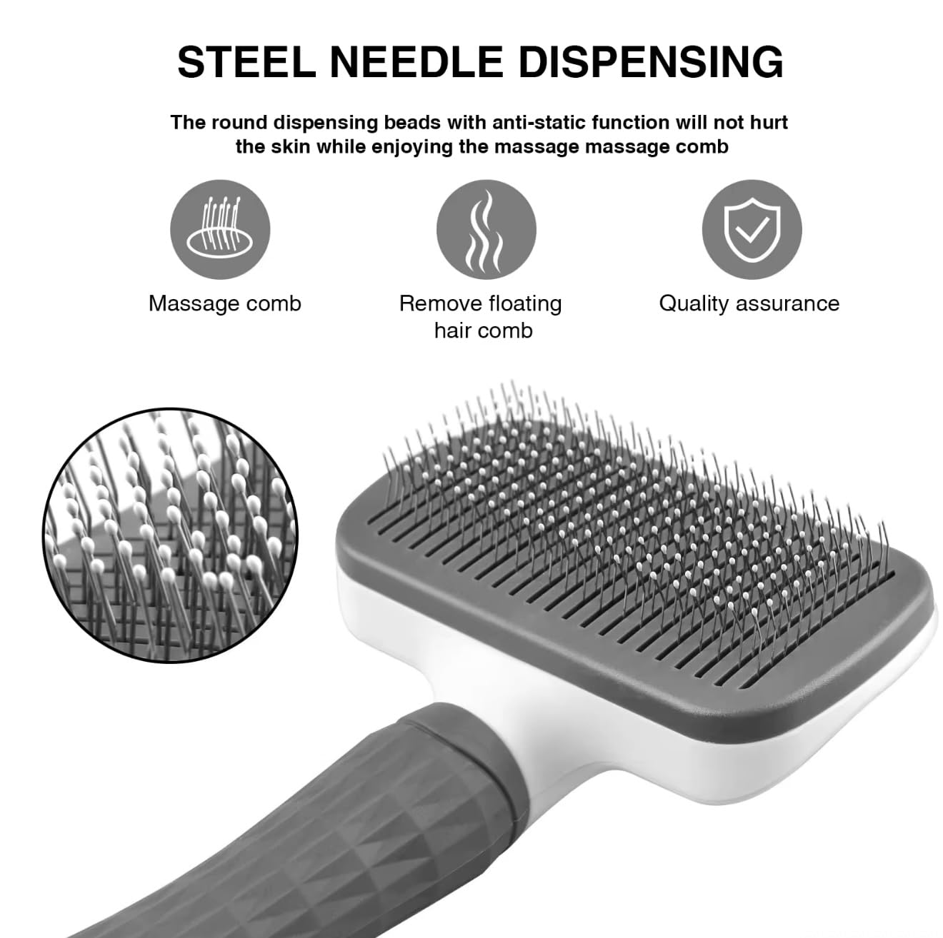 We Love Doodles Professional Slicker Brush for Goldendoodles and Long-Haired Dogs, Self-Cleaning Grooming Tool with Ergonomic Handle, Fine Wire Bristles, Blue (Blue)