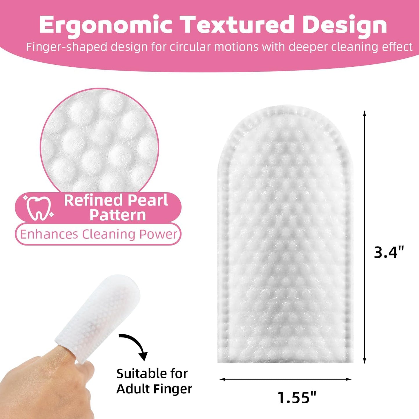 Teeth Cleaning Wipes for Dogs & Cats, Natural Formula Dog Finger Toothbrush Wipes Remove Plaque & Tartar Buildup, No-Rinse Disposable Dog Dental Care Finger Wipes(100 PCS)