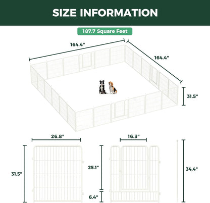 FXW Rollick Unleashed Dog Playpen for Indoor, Yard, RV Camping, 24 inch 8 Panels for Small and Puppy Dogs, Black│Patented