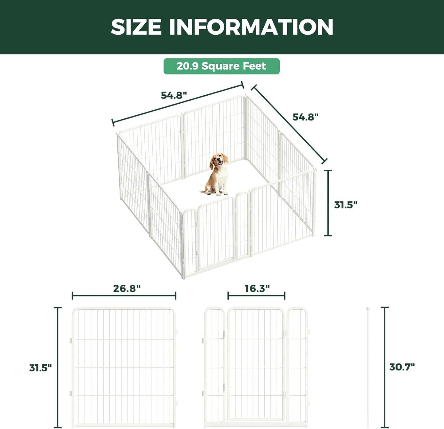 FXW Homeplus Unleashed Indoor Dog Playpen - Stress-Free and Safe Play, Heavy Duty 24 Inch 6 Panels Dog Pen for Puppy and Small Dogs, Black│Patented