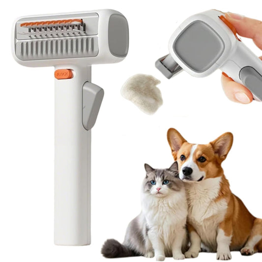 Upgrade 2-in-1 Pet Self-Detangling & Grooming Comb, 2026 New Professional Pet Dematting Comb & Undercoat Rake for Dogs & Cats, Gentle Pets Grooming Brush for Long or Short Hair
