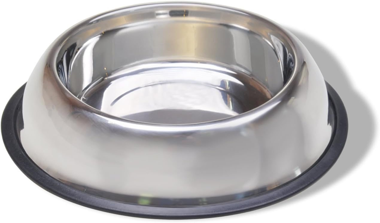 Van Ness Pets Large Non Tip Stainless Steel Dog Bowl, 64 OZ Food And Water Dish, Wide Base Prevents Spills