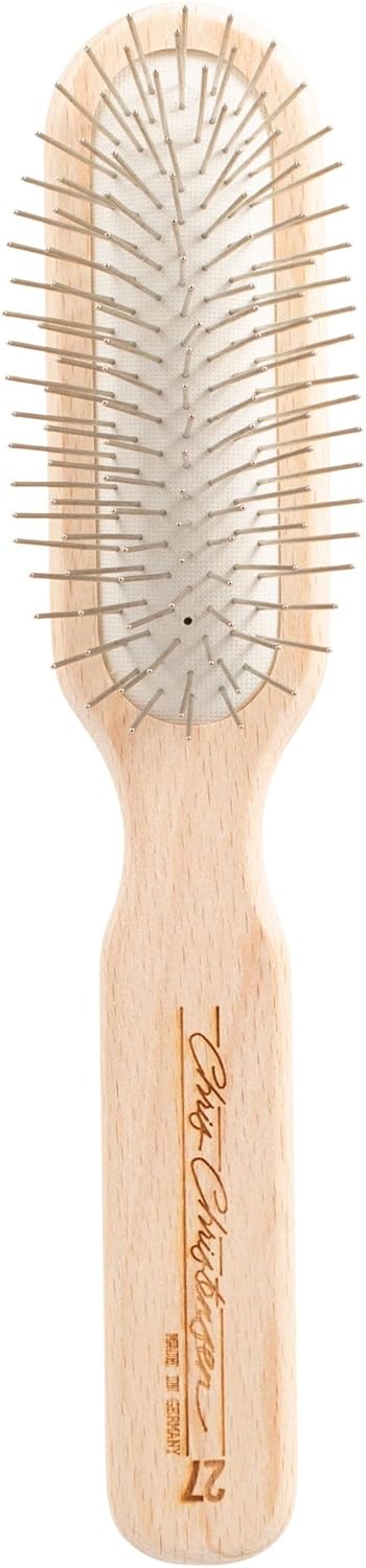 Chris Christensen 20 mm Oblong Pin Dog Brush, Original Series, Groom Like a Professional, Stainless Steel Pins, Lightweight Beech Wood Body, Ground and Polished Tips