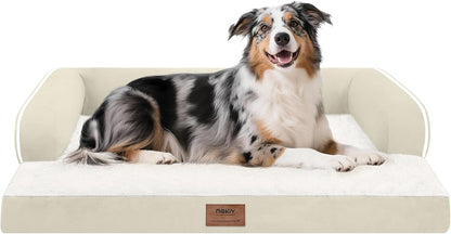 Large Dog Bed Orthopedic Washable - Beds Bolster - Medium XL XLarge Big Dogs - Memory Foam Couch Sofa - Waterproof with Removable Cover