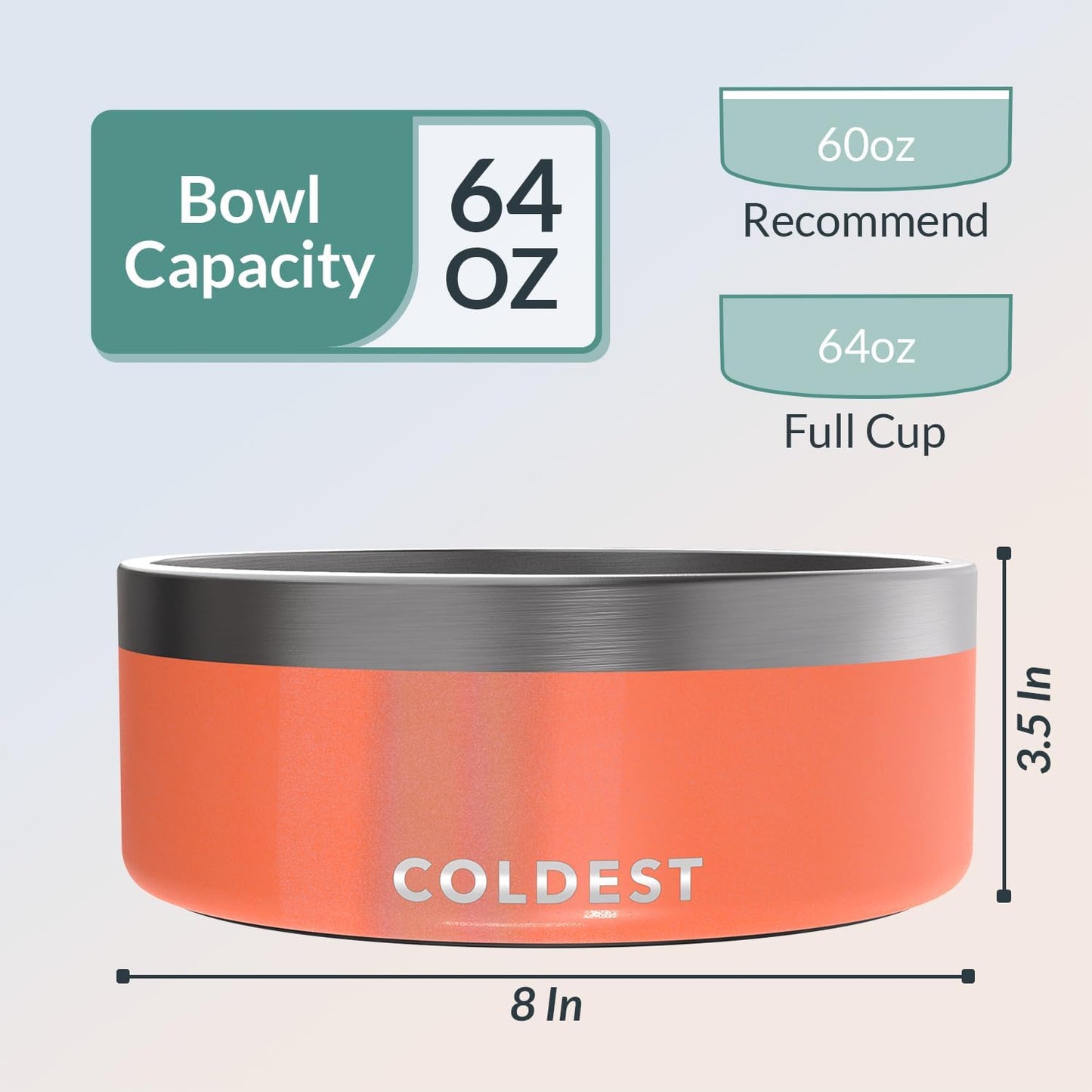 Coldest Dog Bowl - Anti Rust Metal, Non Slip, 3 Layers Insulated Stainless Steel Dog Bowls - Spill Proof & Heavy Duty - Water Bowl for Dogs, Cats & Pets, Dish Washer Safe (21 oz, Stealth Black)