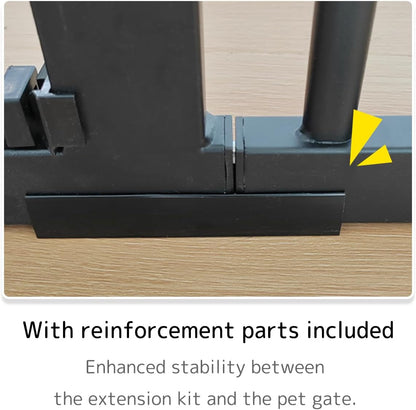 Lumizone Extra Tall Cat Gate 61.02" High Pressure Mounted Extra Wide 30.12"-34.05" (17Sizes) 1.37" Gap No Drilling Auto-Close Tall Pet Gate for Dogs (Black, 30.12"-34.05" W)
